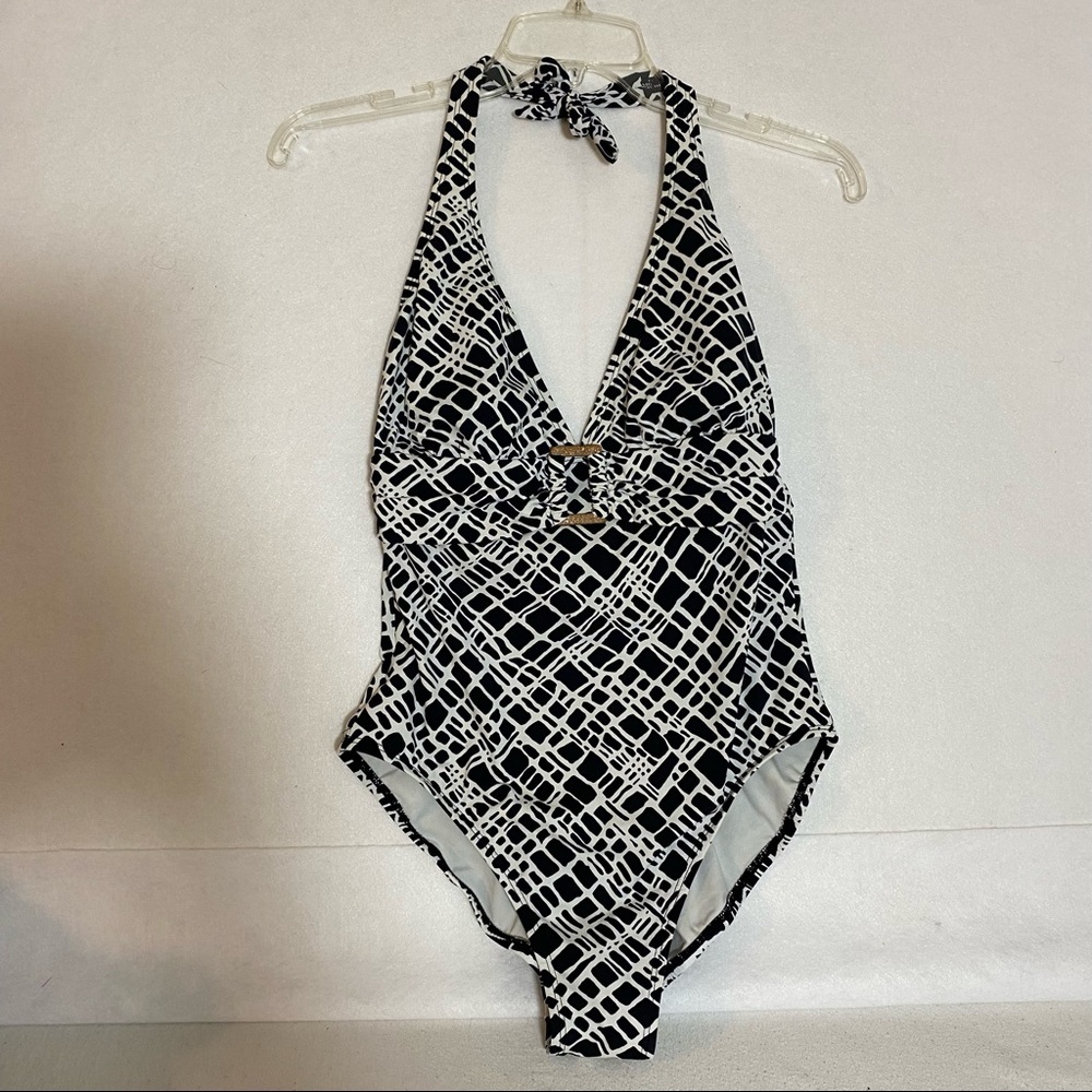 Jantzen One Piece Halter swimsuit black and white